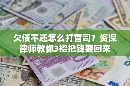 武汉欠债不还怎么打官司？资深律师教你3招把钱要回来
