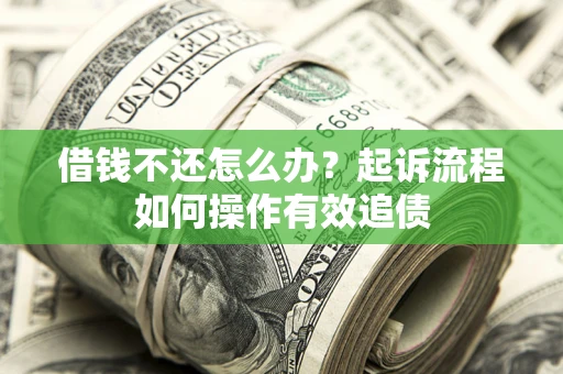 武汉借钱不还怎么办？起诉流程如何操作有效追债